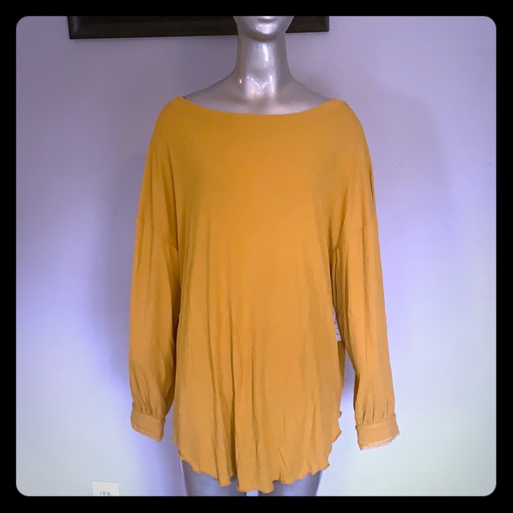 Free People Shimmy Shake Top NWT Golden/mustard